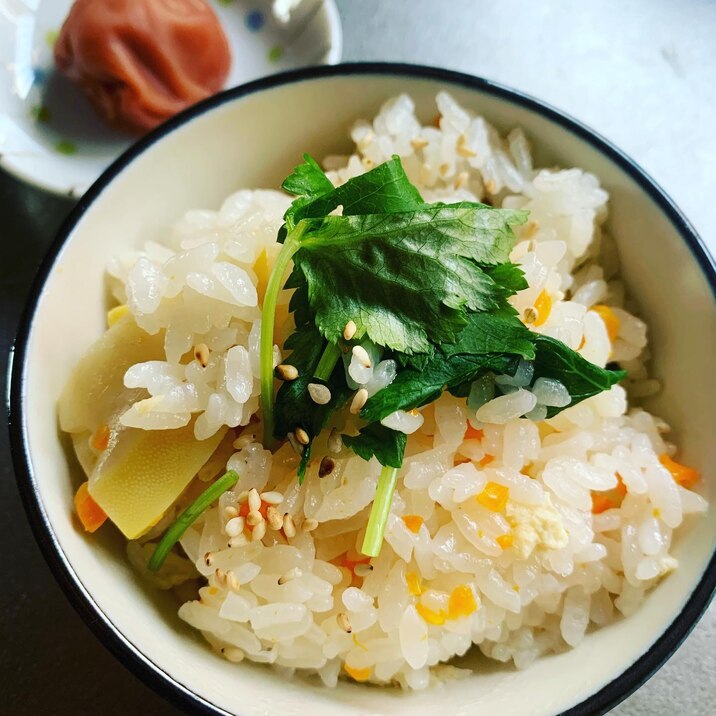 白だしで超簡単!!筍ごはん。